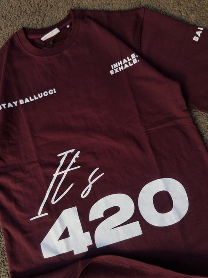 420 Maroon oversized tee