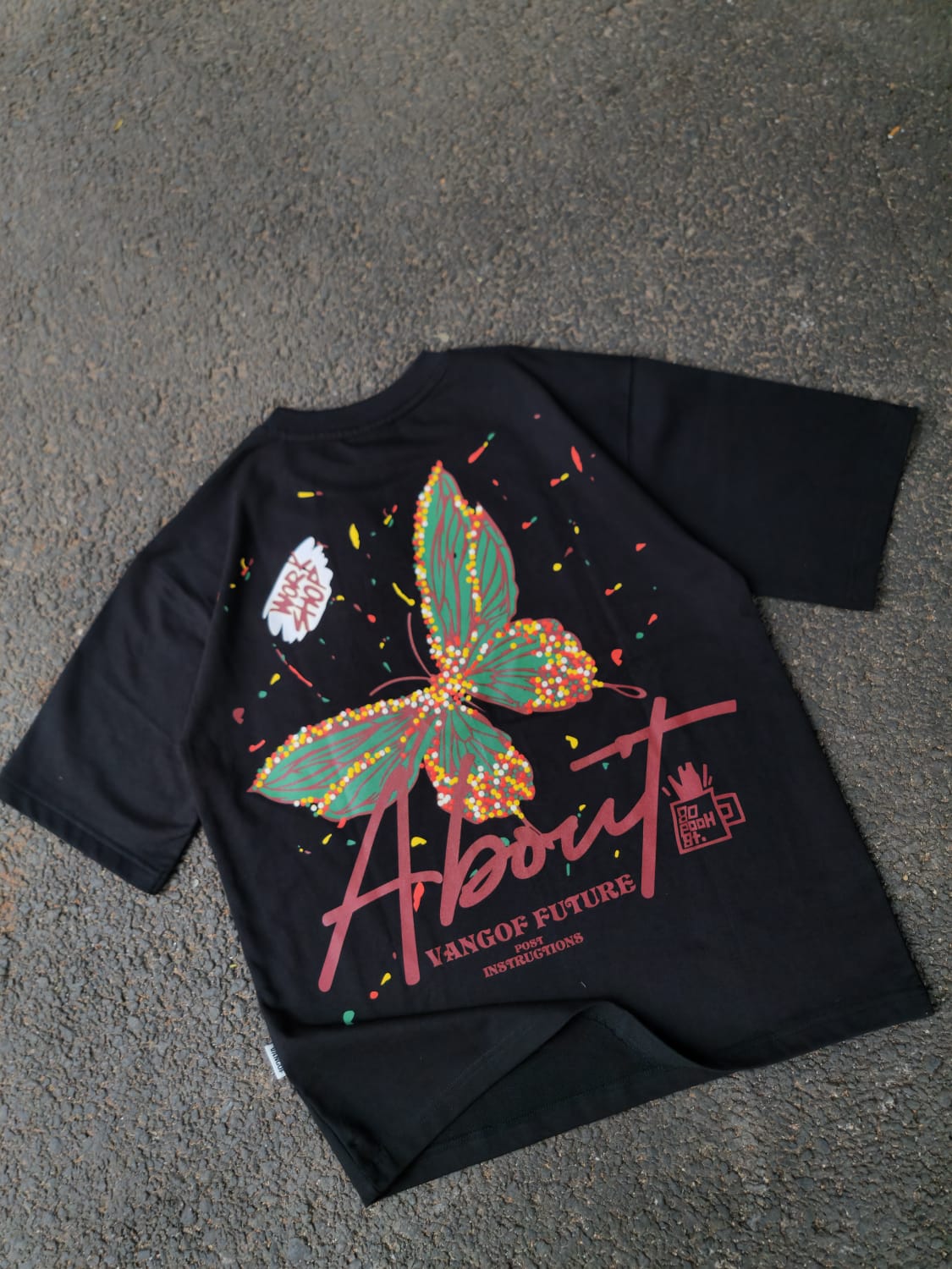 Black Butterfly oversized tee