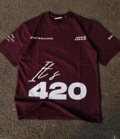 420 Maroon oversized tee