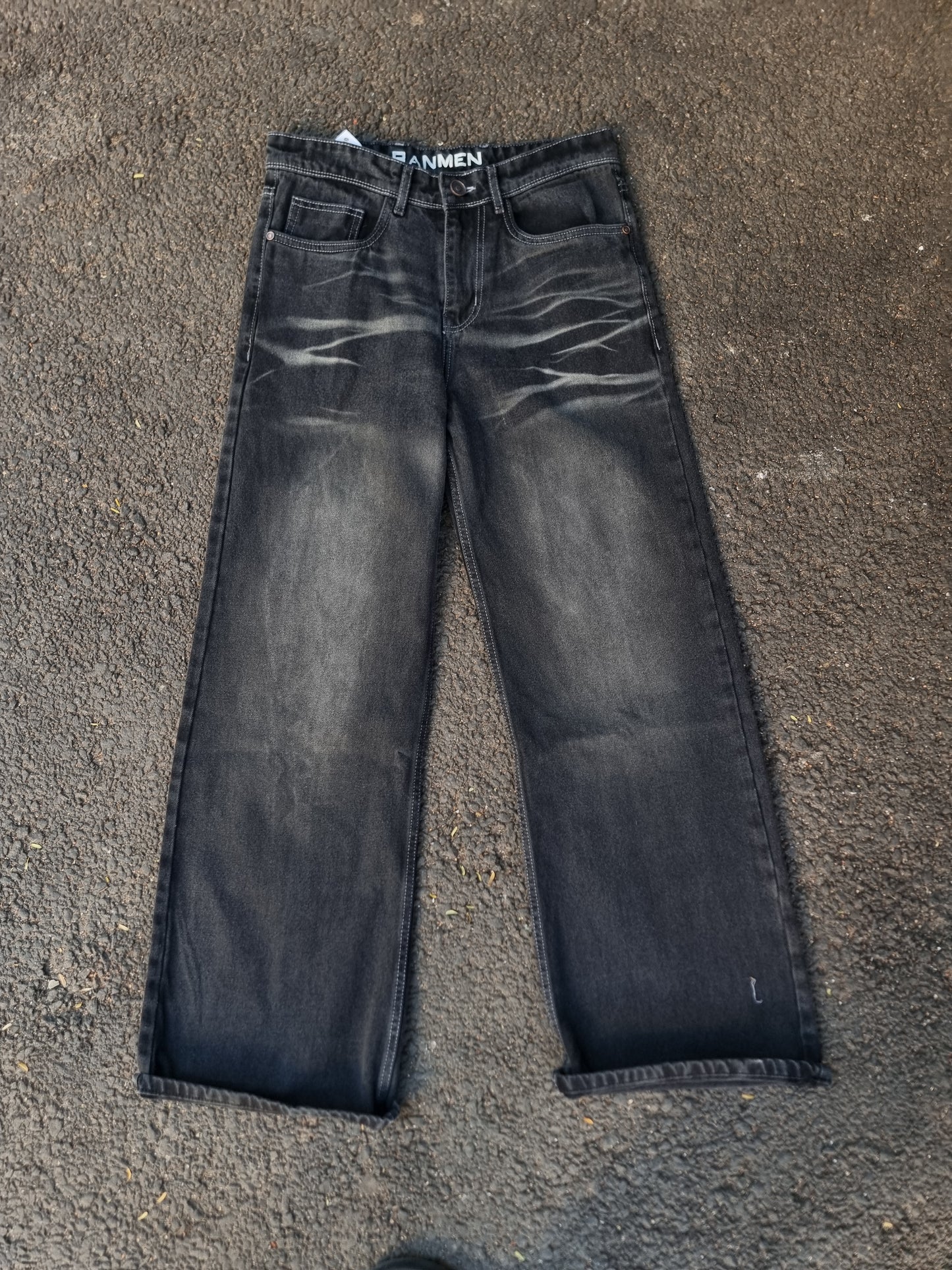 Black shaded baggy jeans